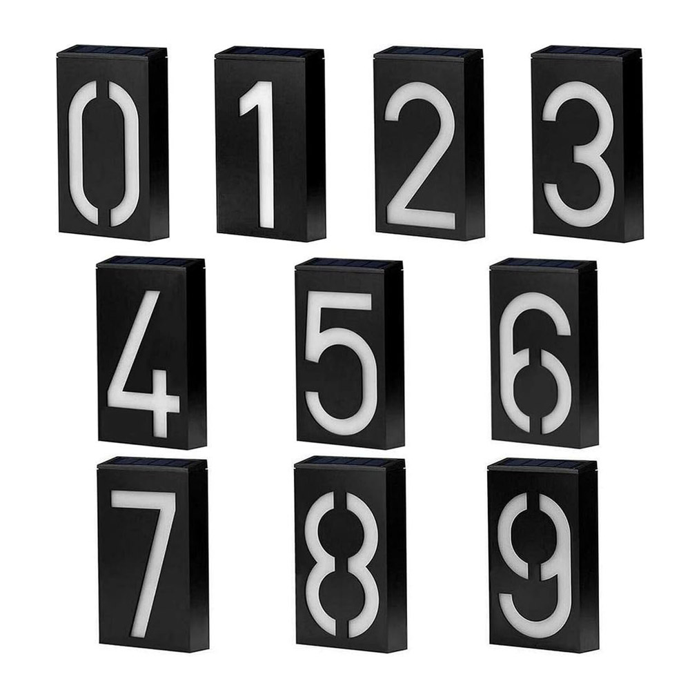 Build Plate - 1Pcs Solar Lighted House Numbers for