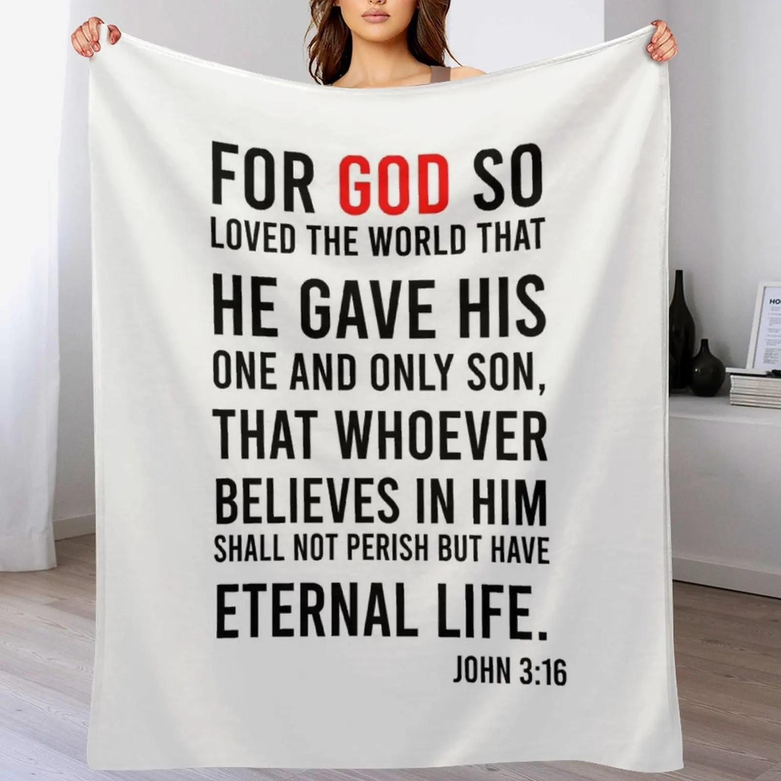 John 3:16 Bible Verse Throw Bl - 3D Printing Verse recension och pris