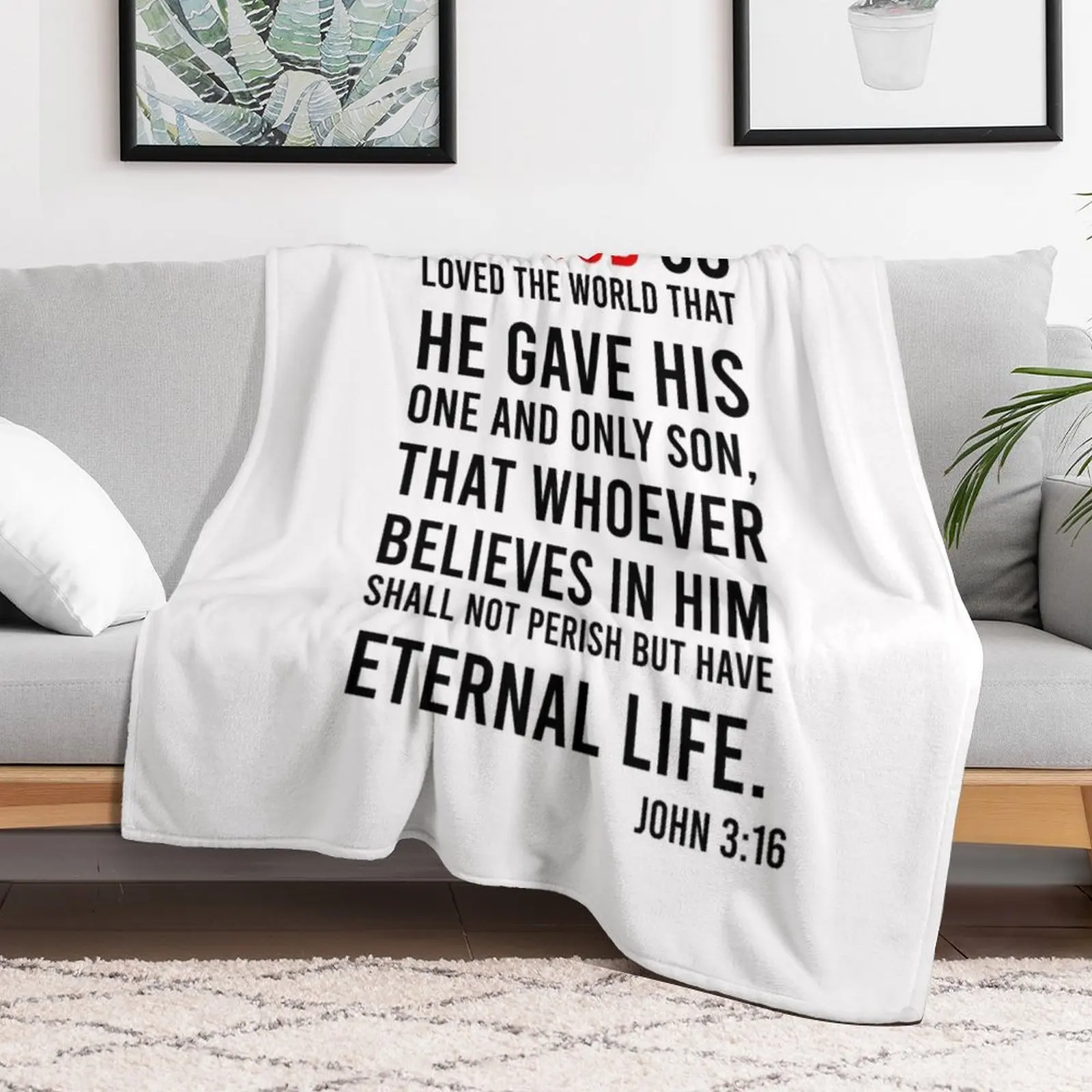 John 3:16 Bible Verse Throw Bl - 3D Printing Verse recension och pris