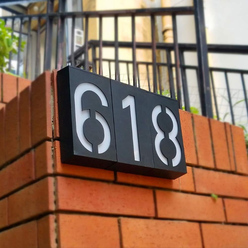 1Pcs Solar Lighted House Numbe - Build Plate recension och pris