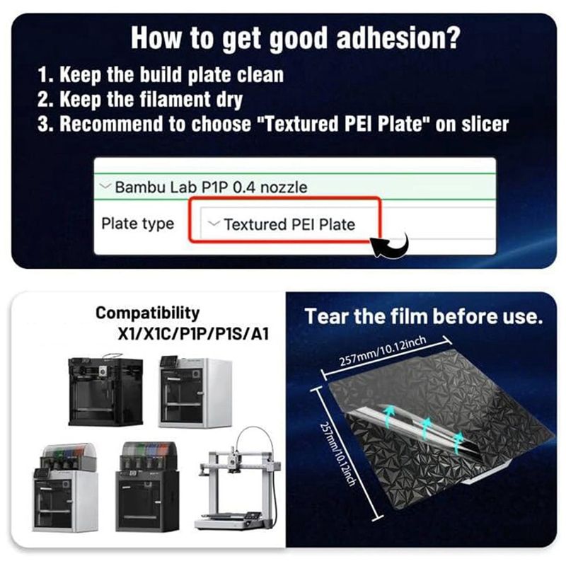 PZHI-3X 3D Printer PEO PET Bui - Build Plate recension och pris